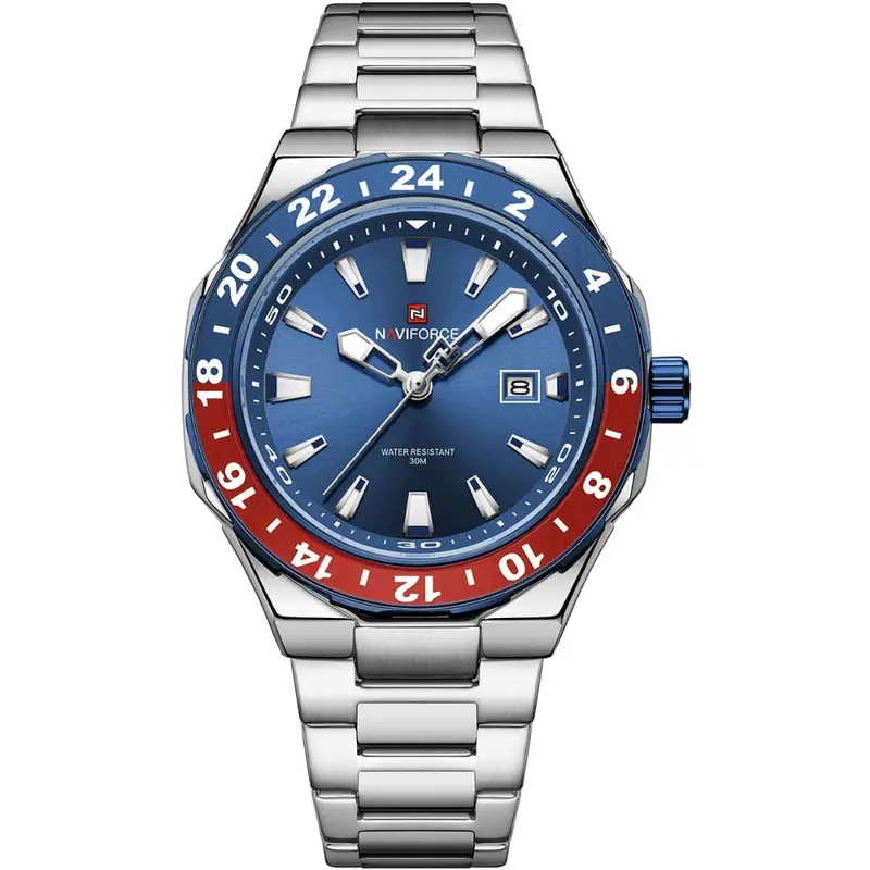 Naviforce Blue Dial Stainless Steel Strap Men's Watch Nf9249 S/Be/S 1