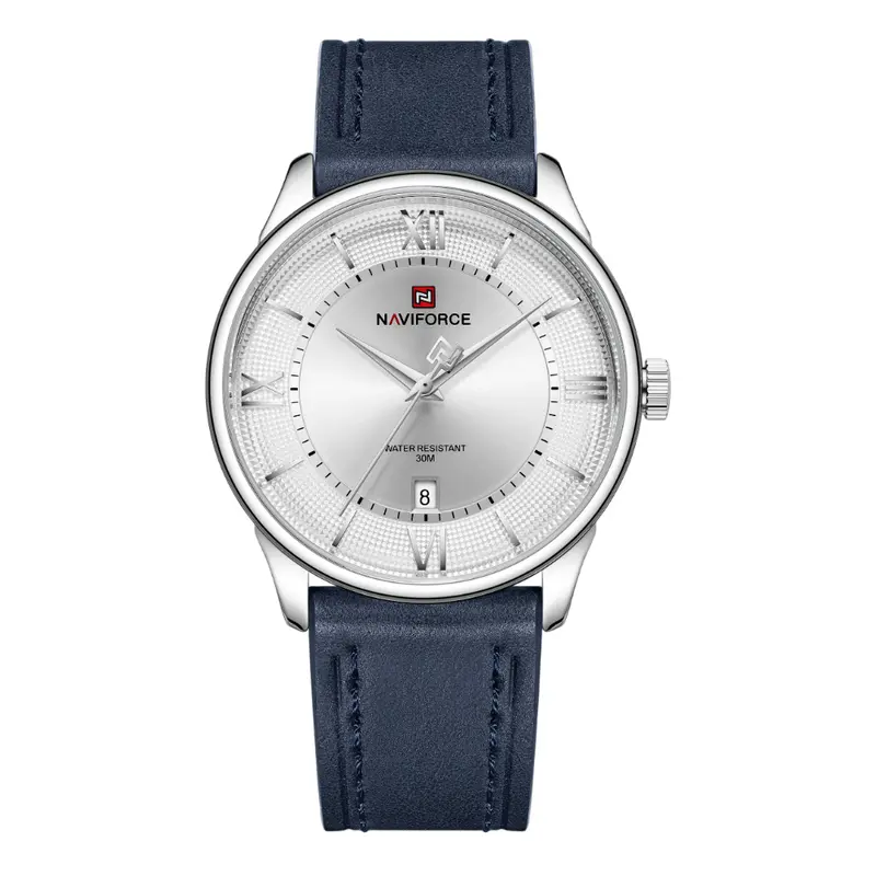 Naviforce Blue Genuine Leather Strap Men's Watch Nf9272l S/W/Be 1