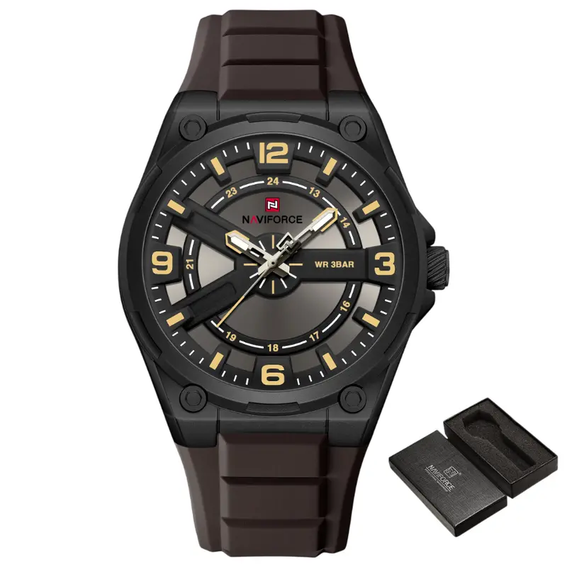 Naviforce Brown Fumed Silica Strap Men's Watch Nf9260 B/Y/Ce 1