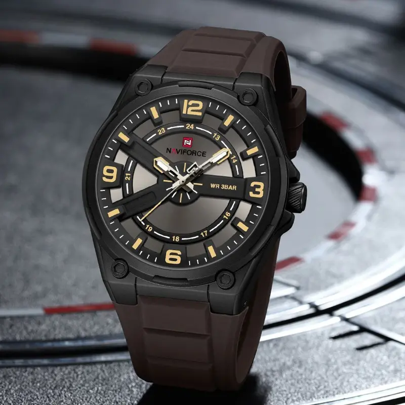 Naviforce Brown Fumed Silica Strap Men's Watch Nf9260 B/Y/Ce 2