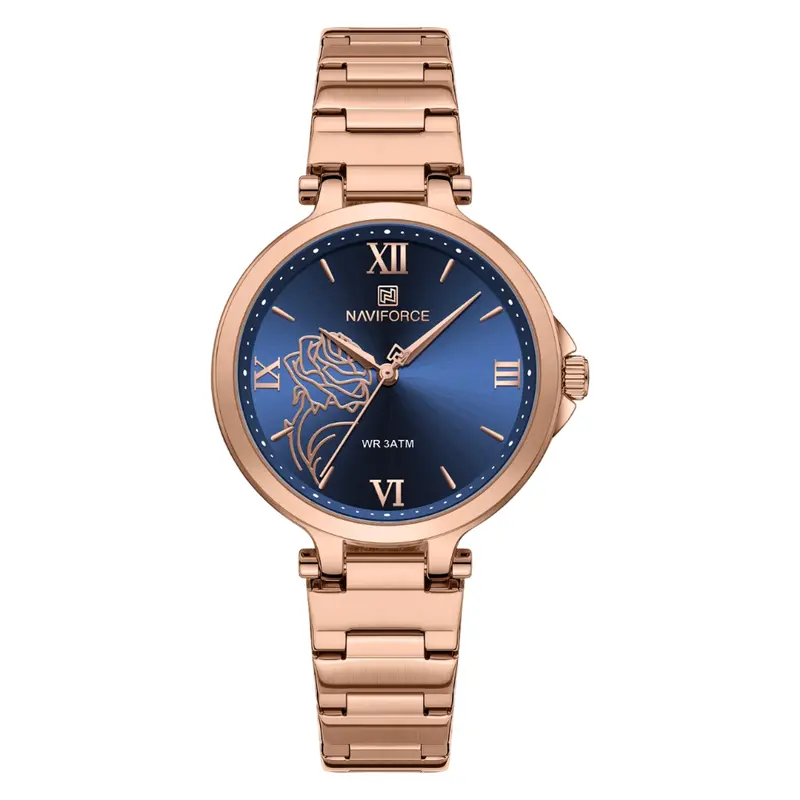 Naviforce Casual & Business Style Women's Watch - Blue Dial | Nf5060 Rg/Be 1