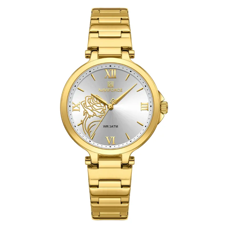 Naviforce Casual & Business Style Women's Watch - Japan Quartz | Nf5060 G/W 1