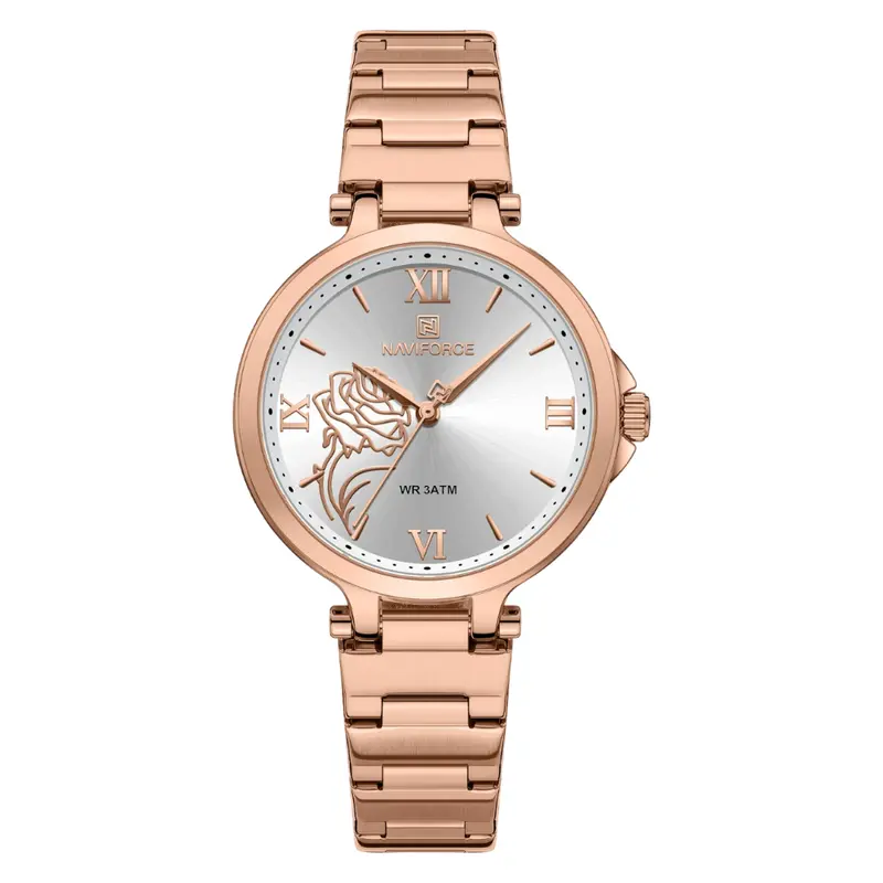 Naviforce Casual & Business Style Women's Watch - Silver Dial | Nf5060 Rg/W 1