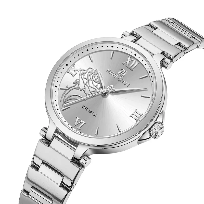 Naviforce Casual & Business Style Women's Watch - Silver Dial | Nf5060 S/W 2