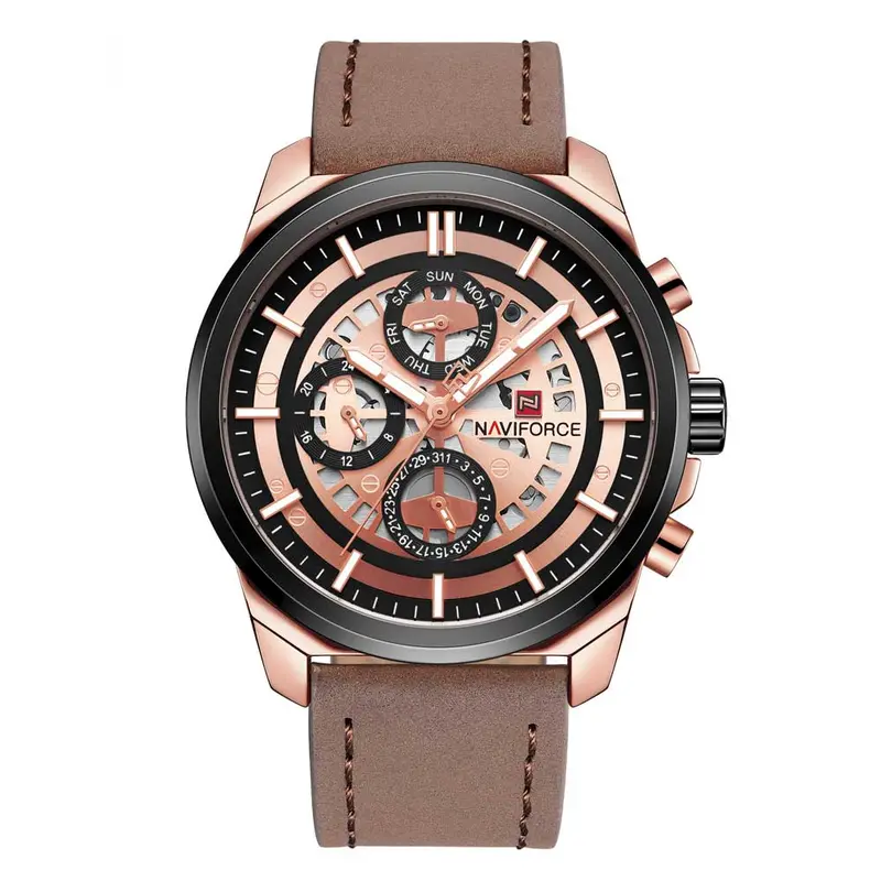 Naviforce Chronograph Nf9129 Rg/Rg/D.Bn Men's Watch 1