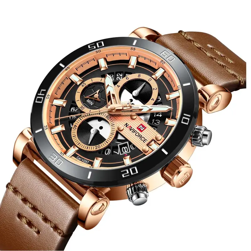Naviforce Chronograph Nf9131 Rg/Rg/D.Bn Men's Watch 2