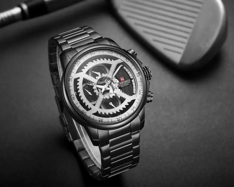 Naviforce Chronograph Nf9150 B/W/B Men's Watch 2