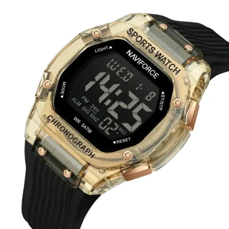 Naviforce Digital Storm Fumed Silica Strap Men's Watch Nf7113 Rg/B 1