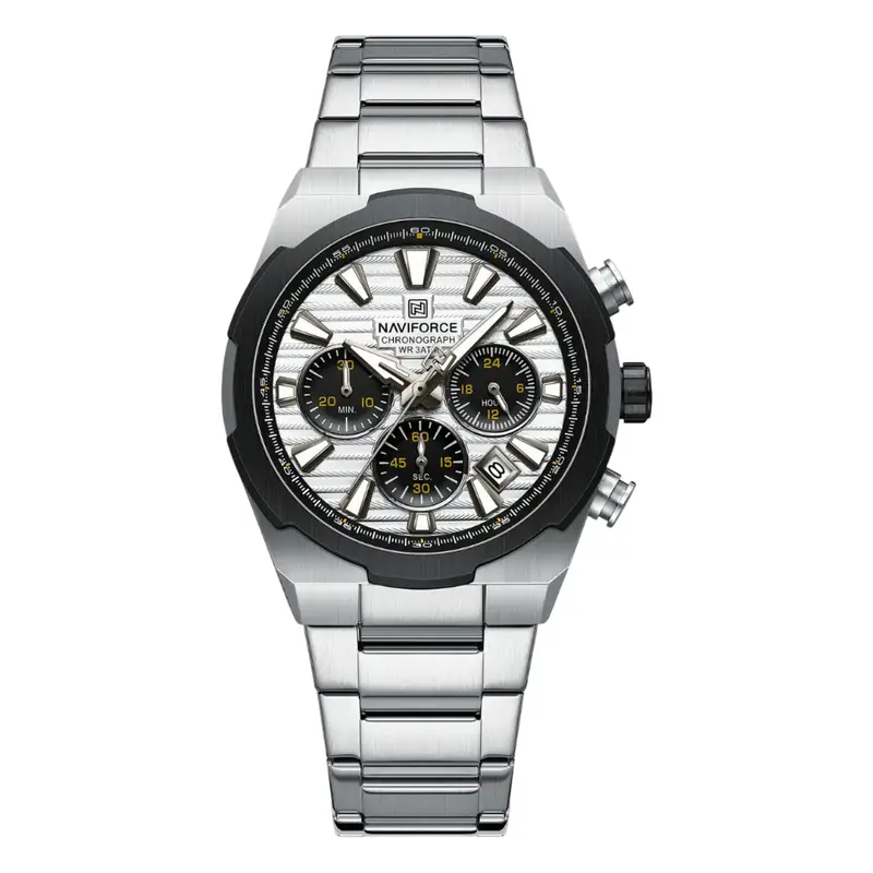 Naviforce Executive Chronograph Stainless Steel Strap Men's Watch Nf8081 S/W/S 1