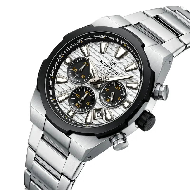 Naviforce Executive Chronograph Stainless Steel Strap Men's Watch Nf8081 S/W/S 2