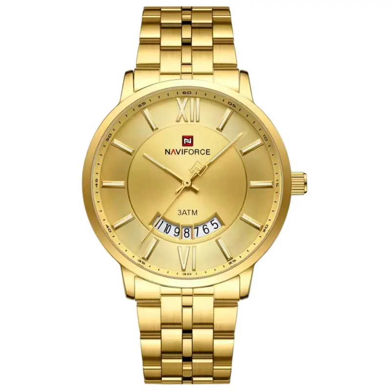 Naviforce Gold Dial Stainless Steel Strap Men's Watch Nf9238g G/G/G 1