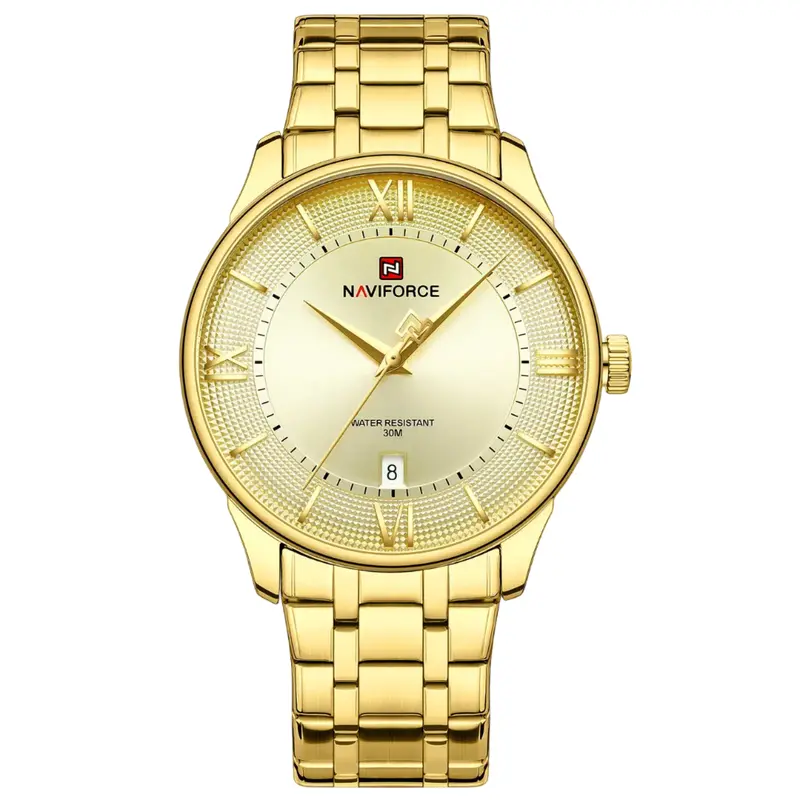 Naviforce Gold Stainless Steel Strap Men's Watch Nf9272s G/G/G 1