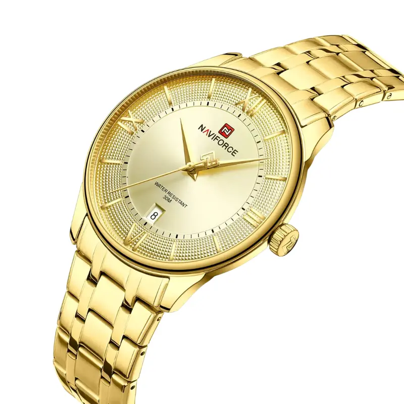 Naviforce Gold Stainless Steel Strap Men's Watch Nf9272s G/G/G 2