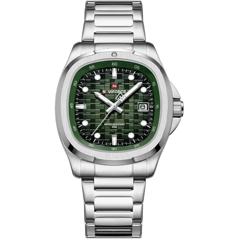 Naviforce Green Dial Stainless Steel Strap Men's Watch Nf9240 S/Gn/S 1