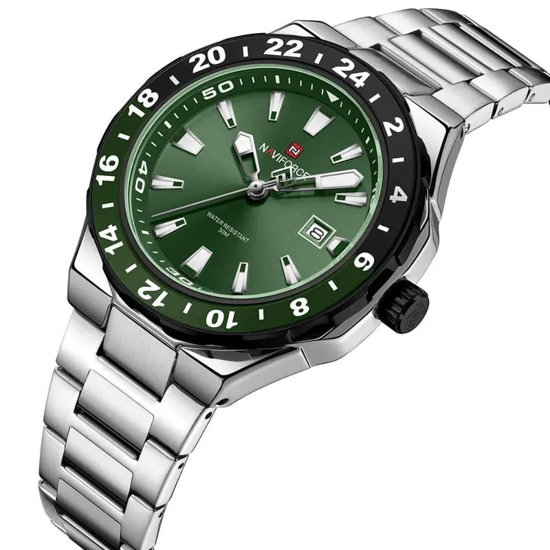 Naviforce Green Dial Stainless Steel Strap Men's Watch Nf9249 S/Gn/S 2
