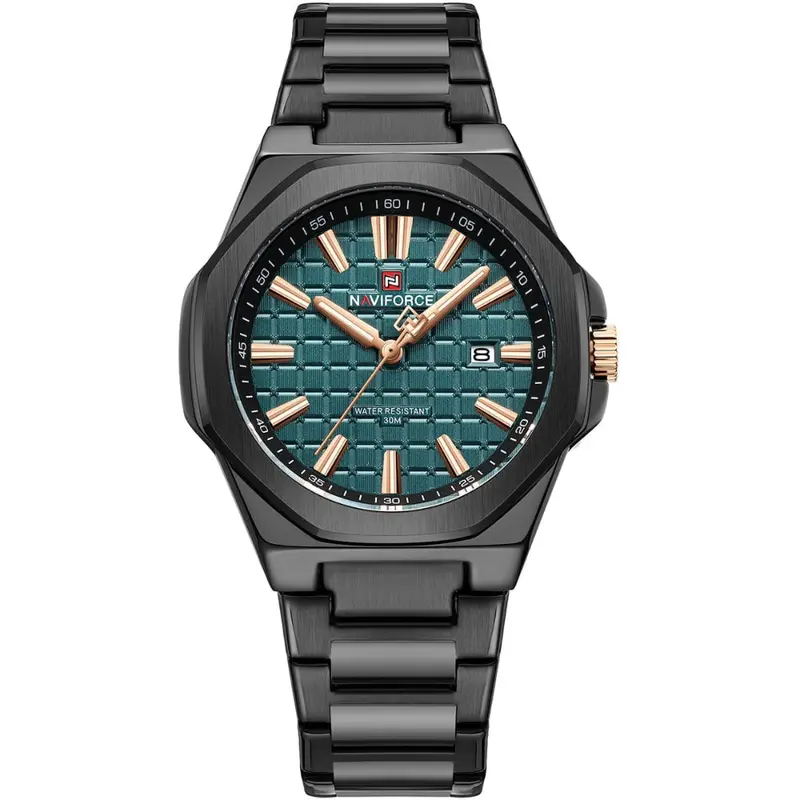 Naviforce Green Dial Stainless Steel Strap Men's Watch Nf9258 B/Gn/B 1
