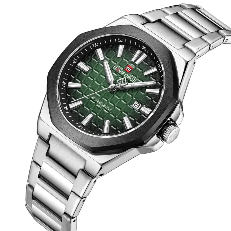 Naviforce Green Dial Stainless Steel Strap Men's Watch Nf9258 S/Gn/S 2
