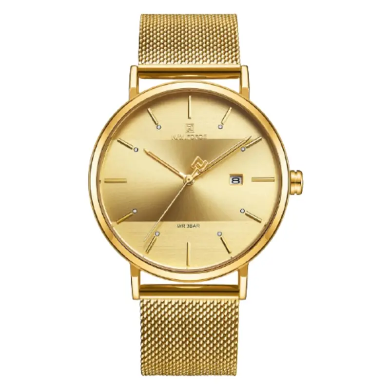 Naviforce Nf3008g G/G Gold Mesh Strap Men's Watch 1