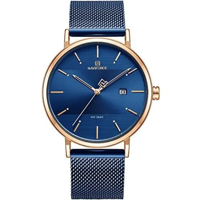 Naviforce Nf3008g Rg/Be Blue Mesh Strap Men's Watch 1