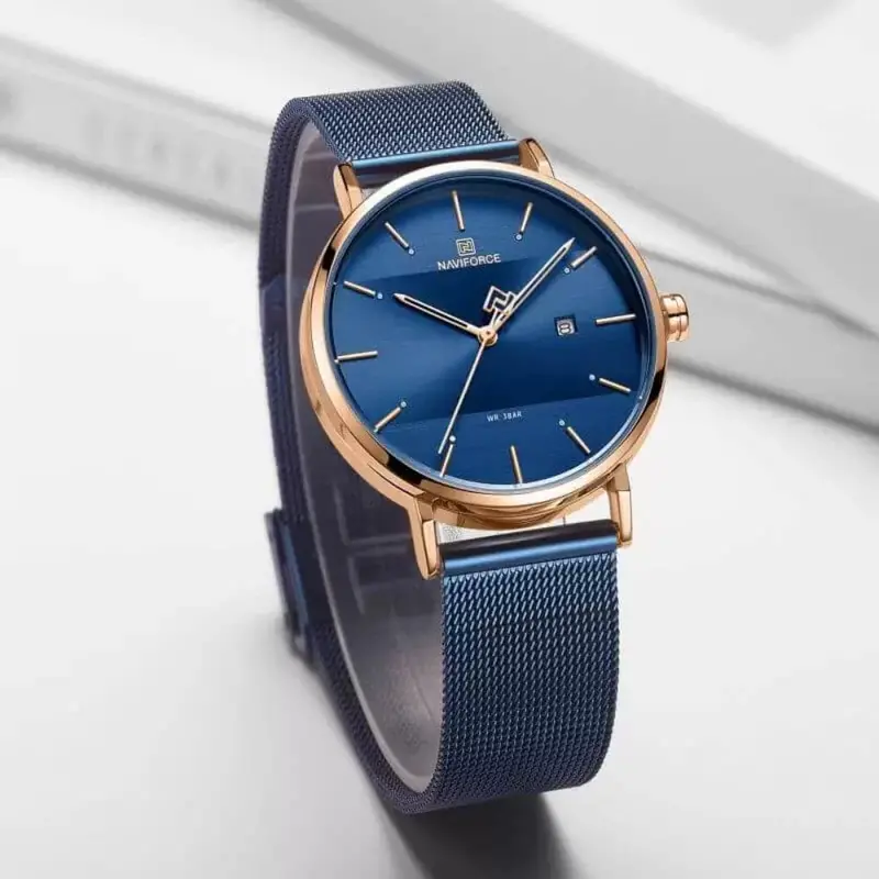 Naviforce Nf3008g Rg/Be Blue Mesh Strap Men's Watch 2