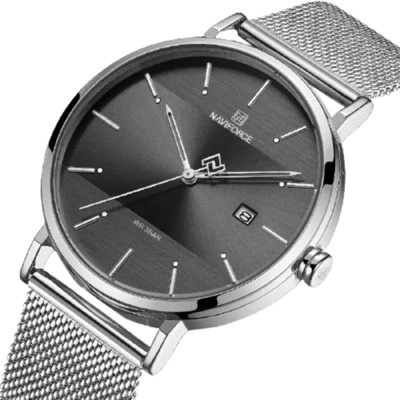 Naviforce Nf3008g S/B Silver Mesh Strap Men's Watch 2