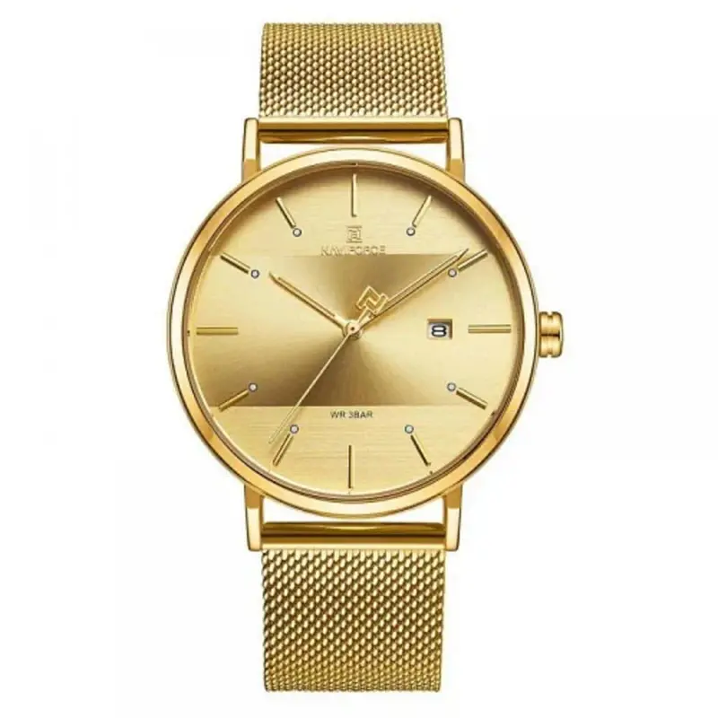 Naviforce Nf3008l G/G Gold Mesh Strap Unisex's Watch 1