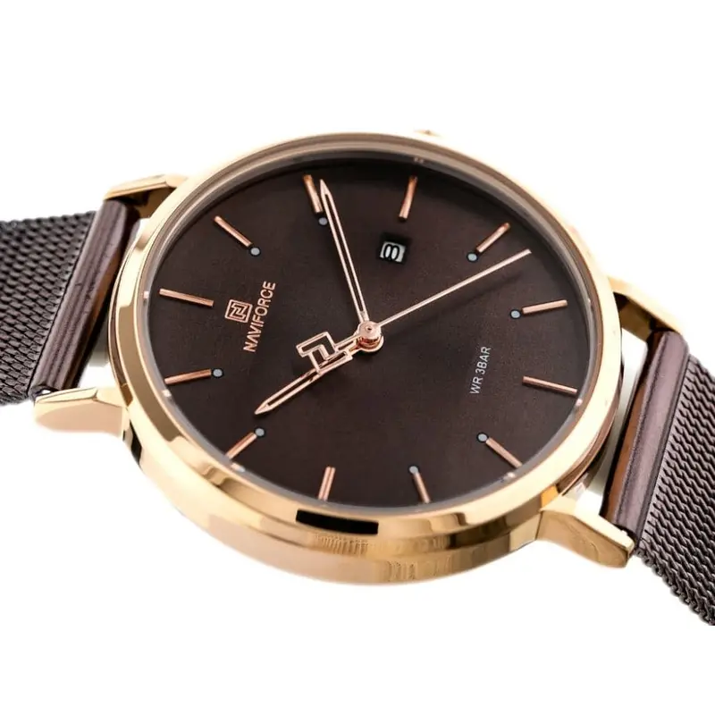 Naviforce Nf3008l Rg/Ce Brown Mesh Strap Women's Watch 2