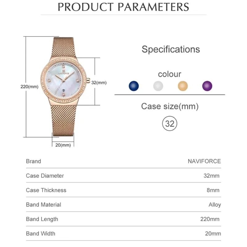 Naviforce Nf5005 Rg/W Women's Watch 2