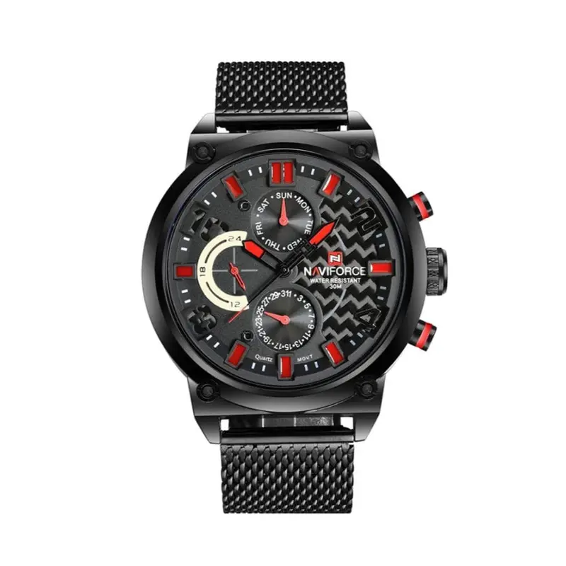 Naviforce Nf9068s B/R/B Men's Watch 1