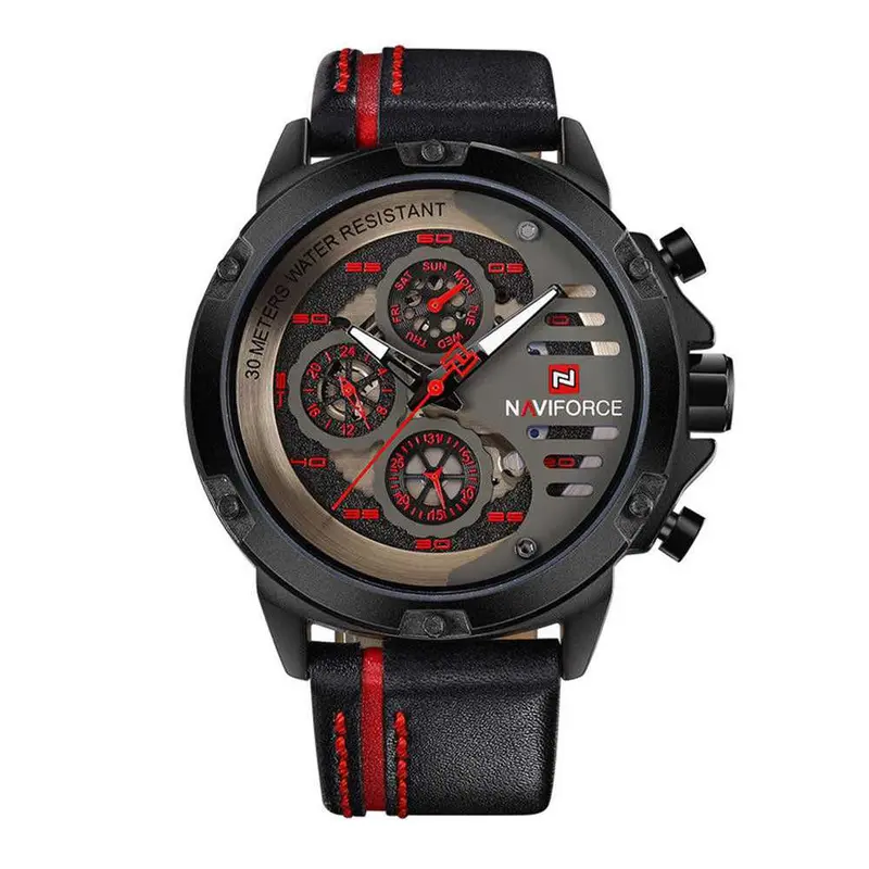Naviforce Nf9110 B/R/B Men's Chronograph Watch 1