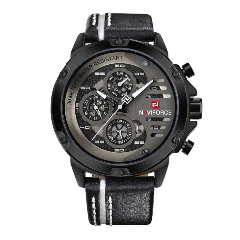 Naviforce Nf9110 B/W/B Men's Chronograph Watch 1