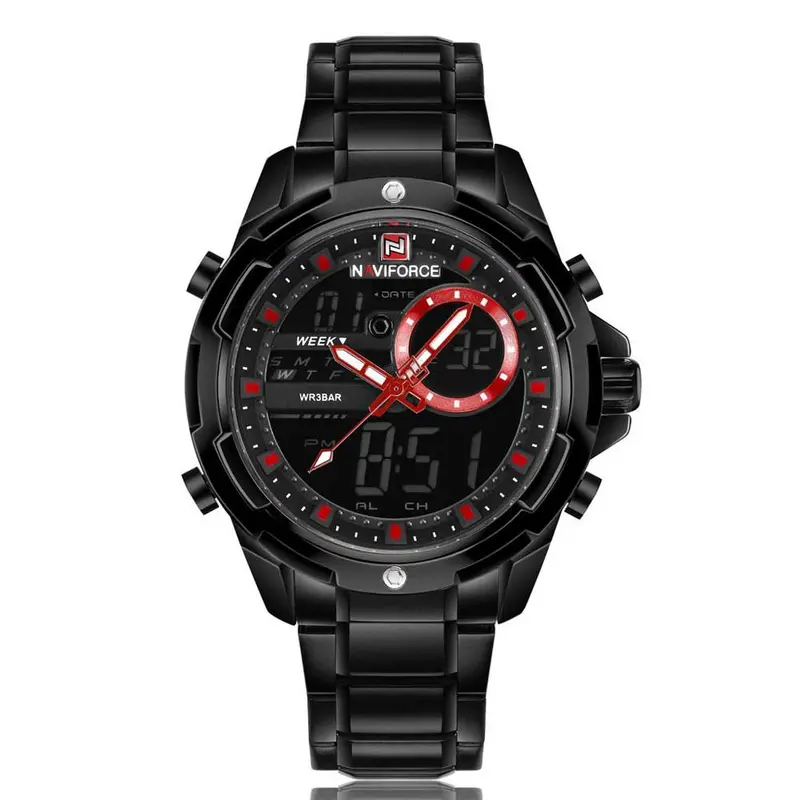 Naviforce Nf9120 B/B/R Men's Watch 1