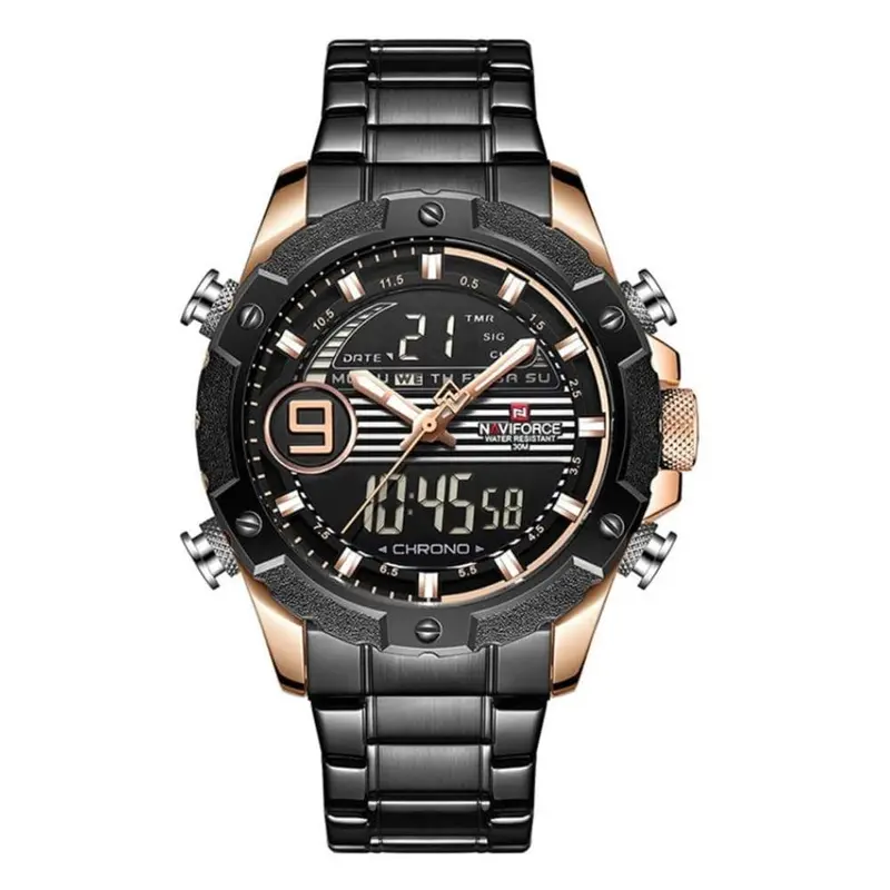 Naviforce Nf9146s Rg/B Black Stainless Steel Men's Watch 1