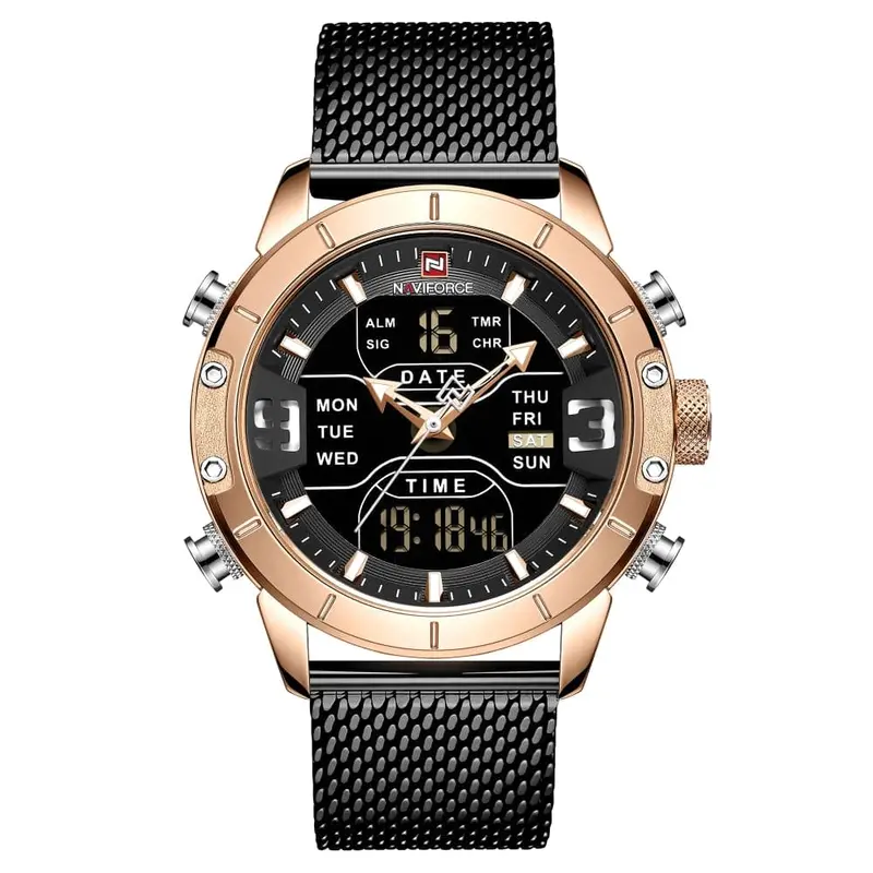Naviforce Nf9153s Rg/B Black Stainless Steel Men's Watch 1