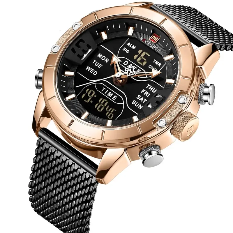 Naviforce Nf9153s Rg/B Black Stainless Steel Men's Watch 2