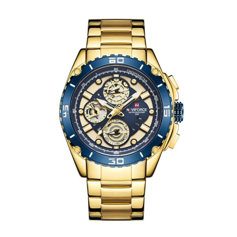 Naviforce Nf9179 G/Be Gold Stainless Steel Men's Watch 1
