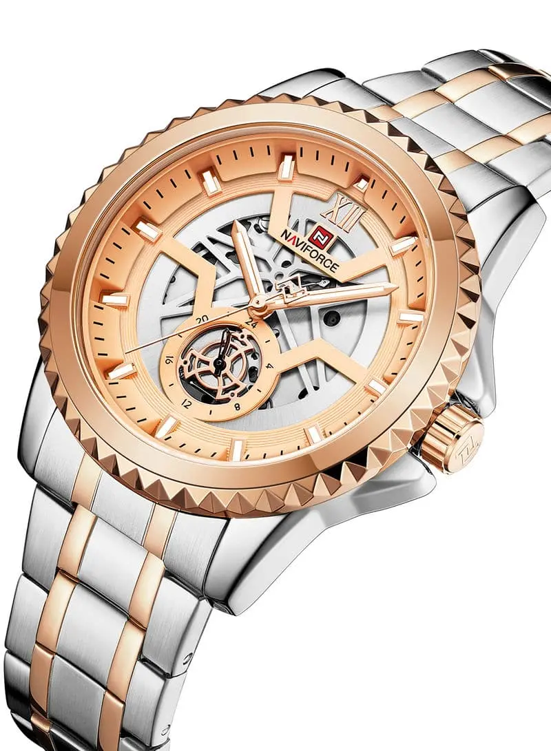 Naviforce Nf9186 S/Rg Two-Tone Metal Finish Stainless Steel Bracelet Men's Watch 2