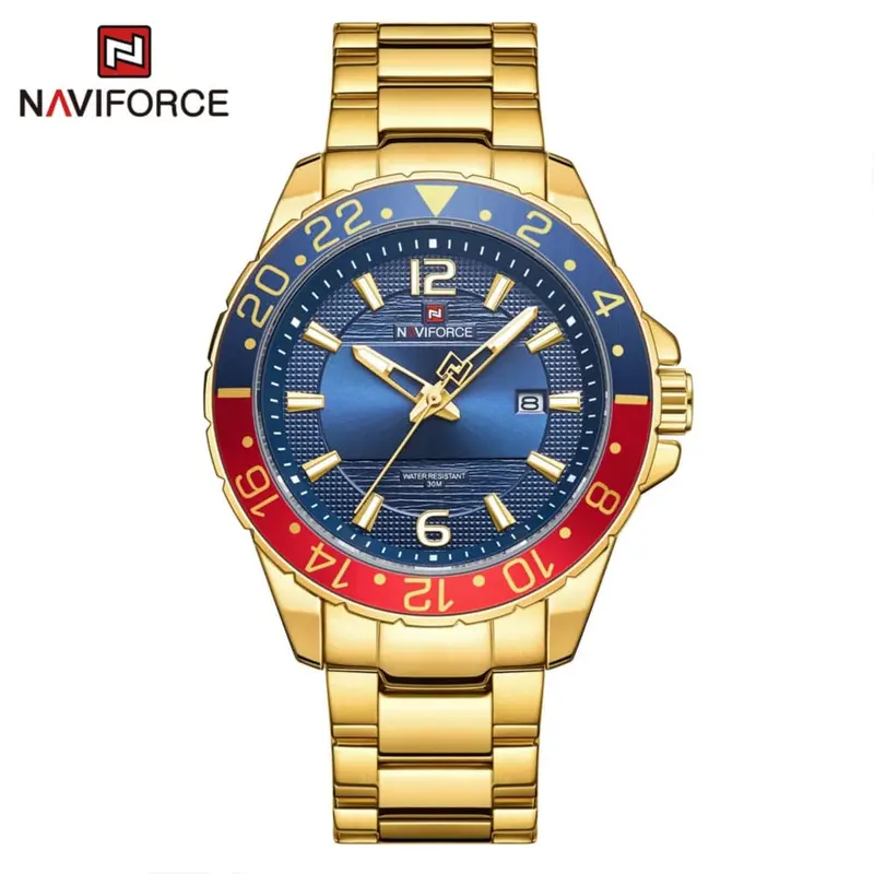 Naviforce Nf9192 G/G/Be Gold Tone Stainless Steel Men's Watch 1