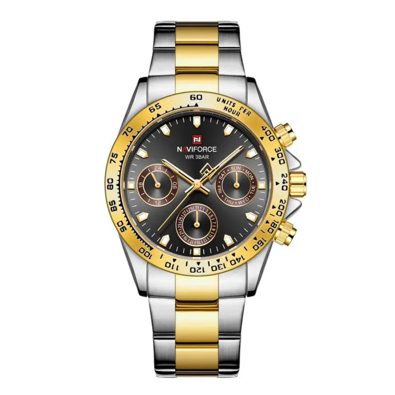 Naviforce Nf9193 S/G/B Black Dial Two-Tone Stainless Steel Men's Watch 1