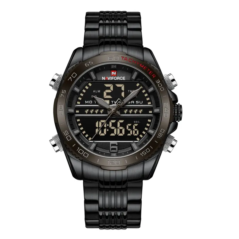 Naviforce Nf9195s B/B/B Black Stainless Steel Men Watch 1