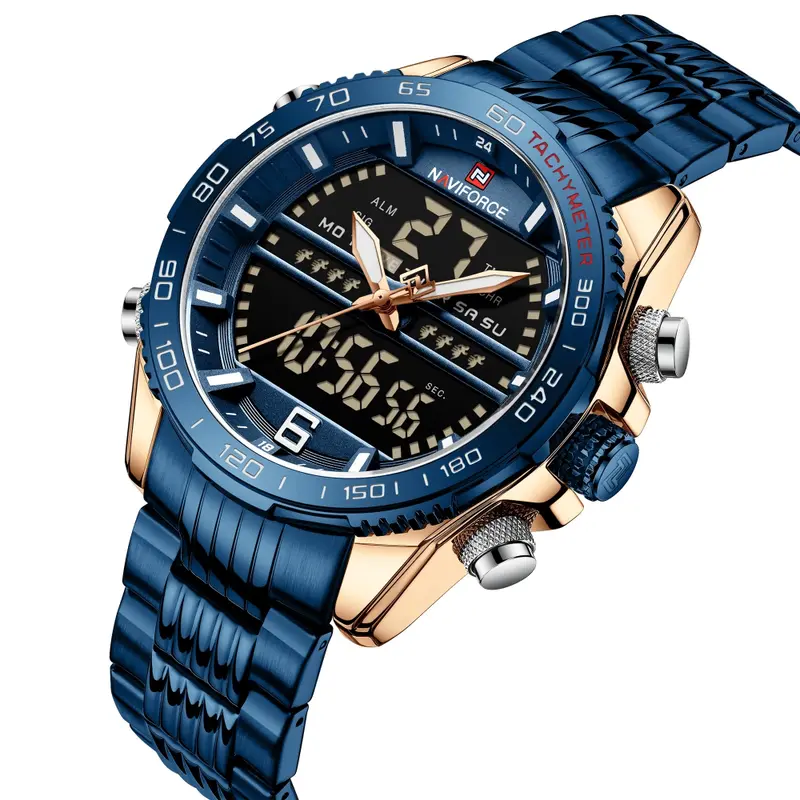 Naviforce Nf9195s Rg/Be/Be Blue Stainless Steel Men Watch 2