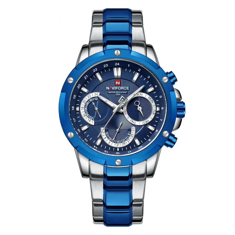 Naviforce Nf9196s S/Be Blue Dial Stainless Steel Men Watch 1