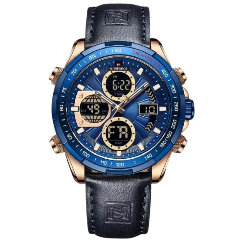 Naviforce Nf9197l Rg/Be/Be Blue Leather Men Watch 1