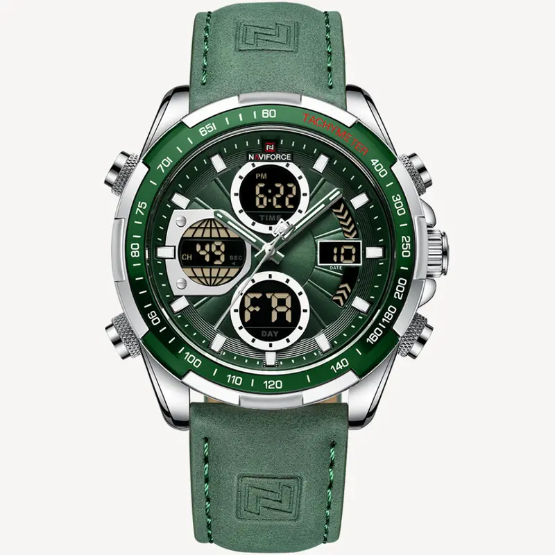Naviforce Nf9197l S/Gn/Gn Green Leather Men Watch 1