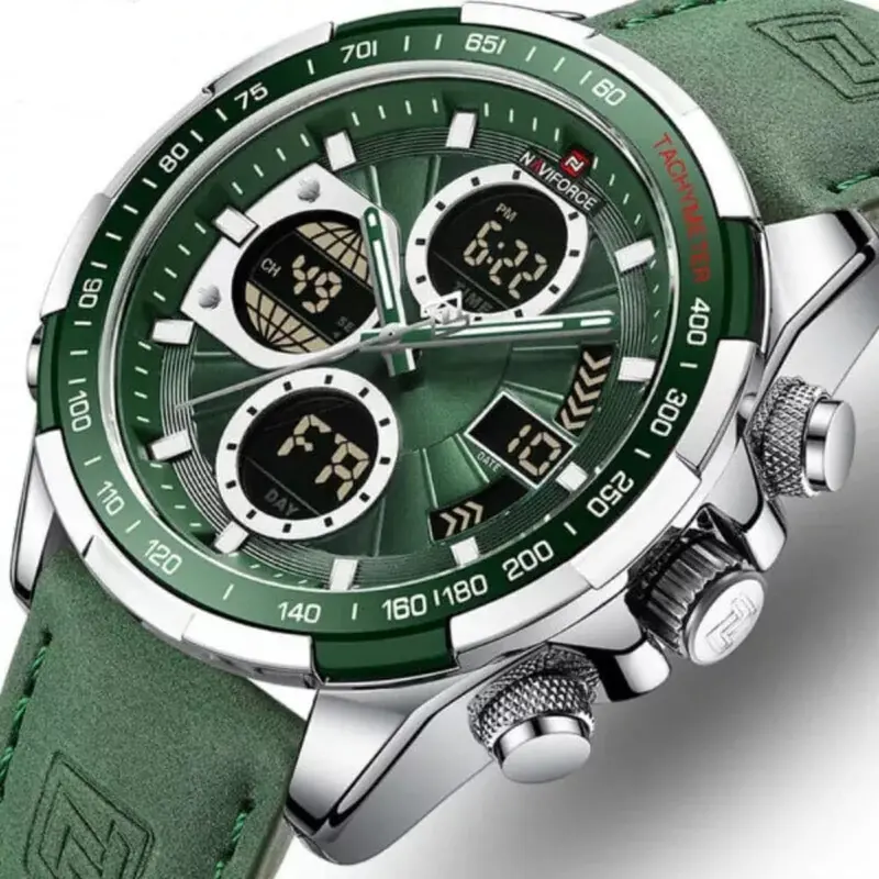 Naviforce Nf9197l S/Gn/Gn Green Leather Men Watch 2