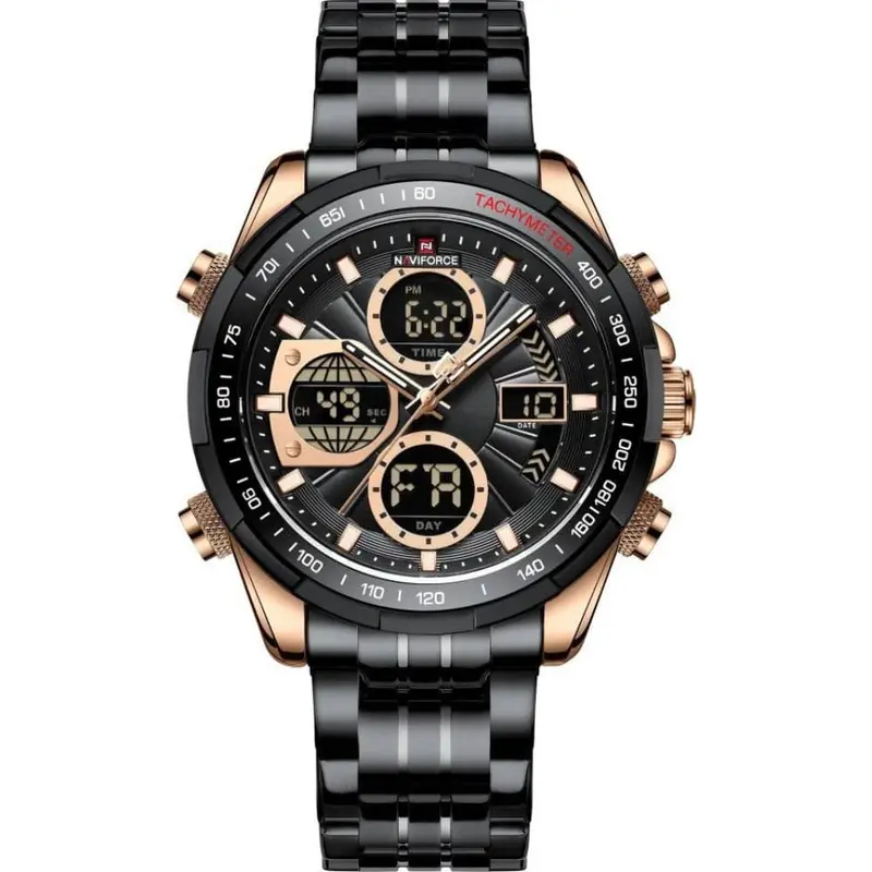 Naviforce Nf9197s Rg/B/B Black Stainless Steel Men Watch 1