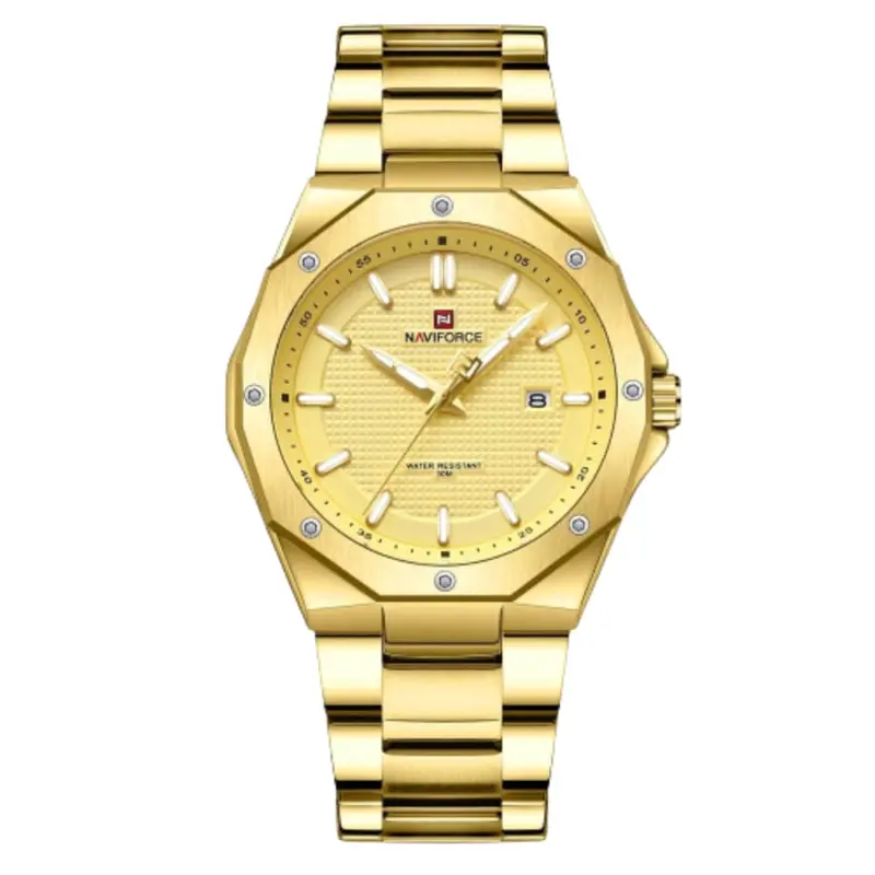 Naviforce Nf9200s G/G Quartz Gold Stainless Steel Date Luminous Scales Men's Watch 1