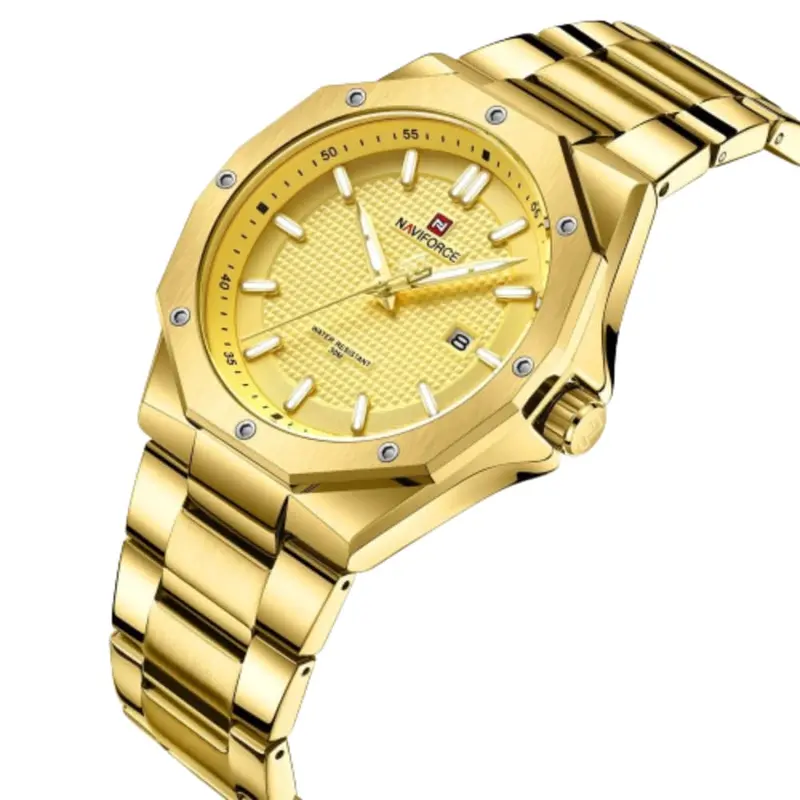 Naviforce Nf9200s G/G Quartz Gold Stainless Steel Date Luminous Scales Men's Watch 2