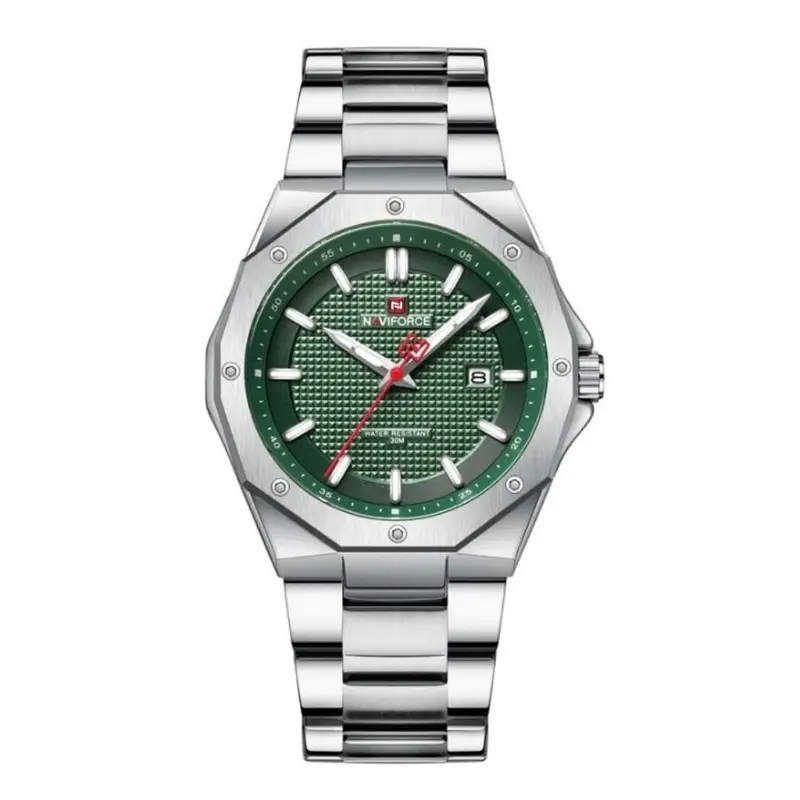 Naviforce Nf9200s S/Gn Stainless Steel Waterproof Polygon Vogue – Green Men's Watch 1