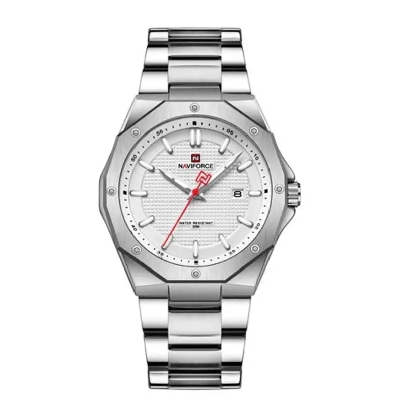 Naviforce Nf9200s S/W Stainless Steel Waterproof Polygon Vogue  White Men's Watch 1